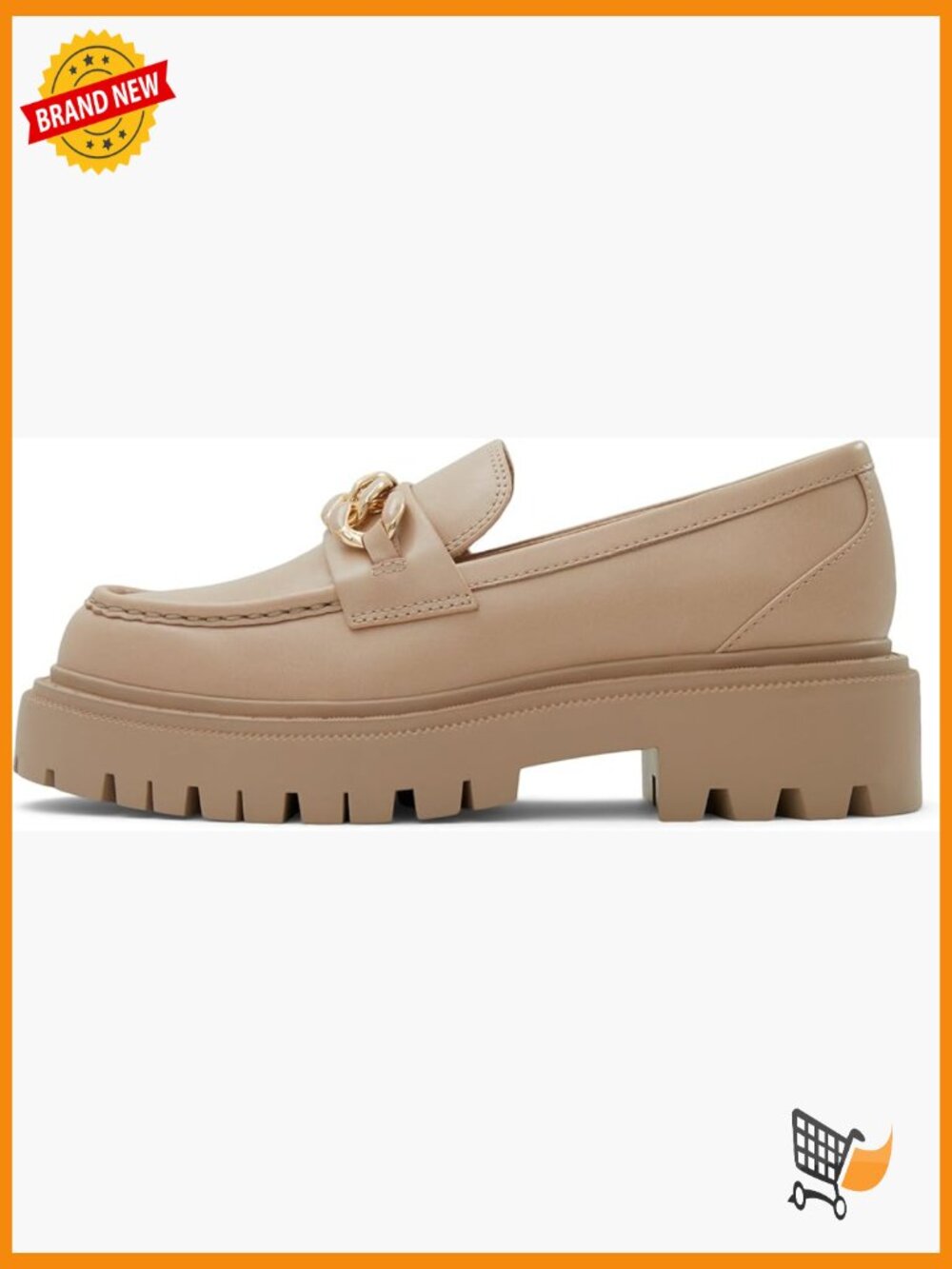 Trendy Lug Sole Loafers with Decorative Chains